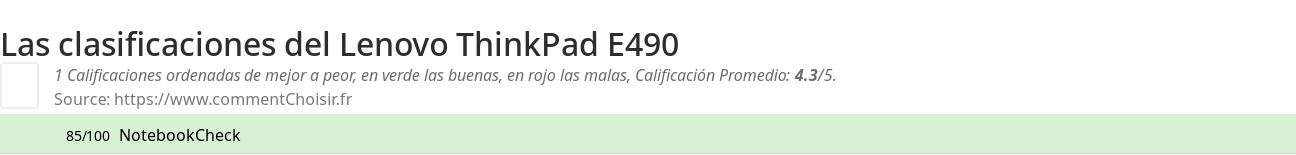 Ratings Lenovo ThinkPad E490