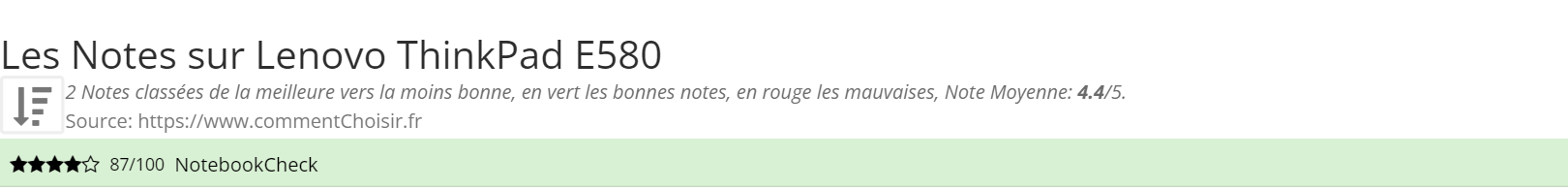 Ratings Lenovo ThinkPad E580