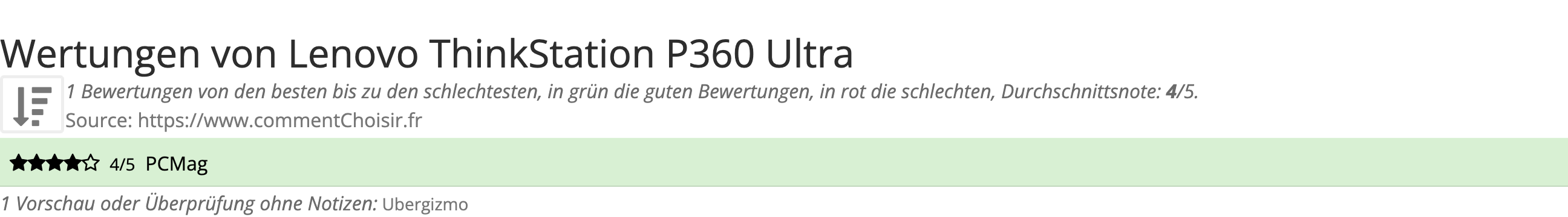 Ratings Lenovo ThinkStation P360 Ultra