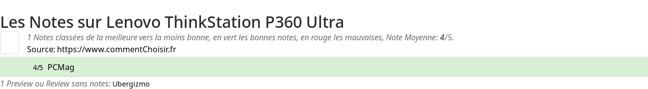 Ratings Lenovo ThinkStation P360 Ultra