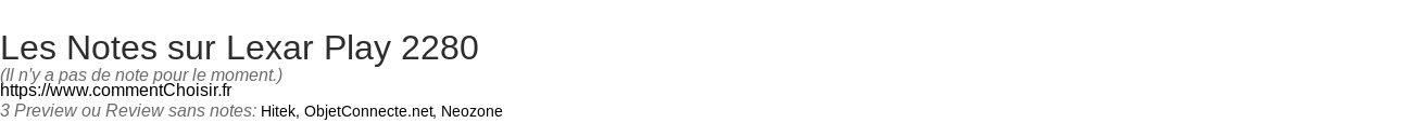 Ratings Lexar Play 2280