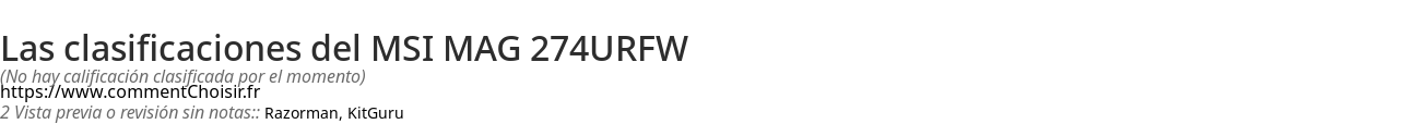 Ratings MSI MAG 274URFW
