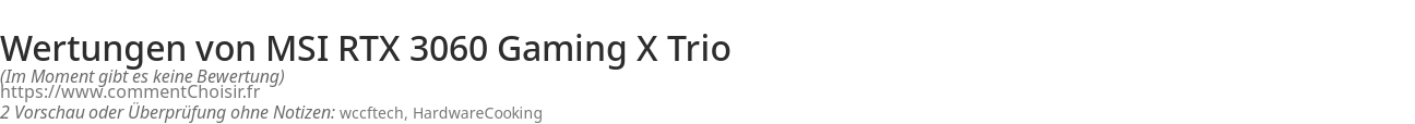 Ratings MSI RTX 3060 Gaming X Trio