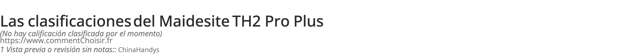 Ratings Maidesite TH2 Pro Plus