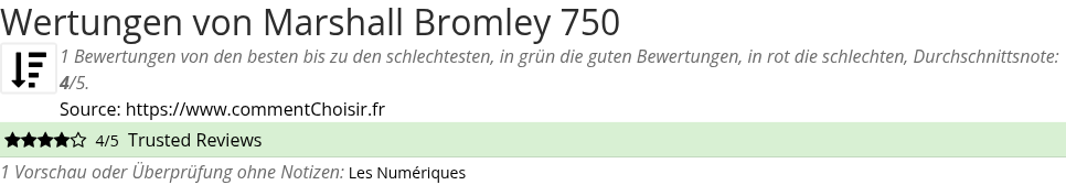 Ratings Marshall Bromley 750