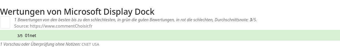 Ratings Microsoft Display Dock