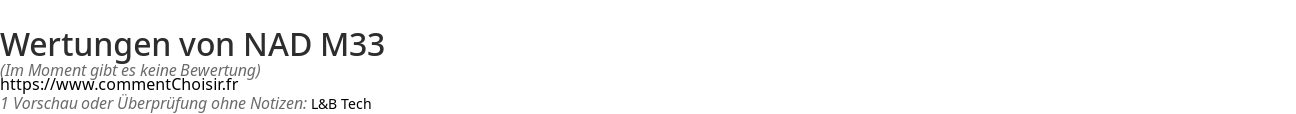 Ratings NAD M33