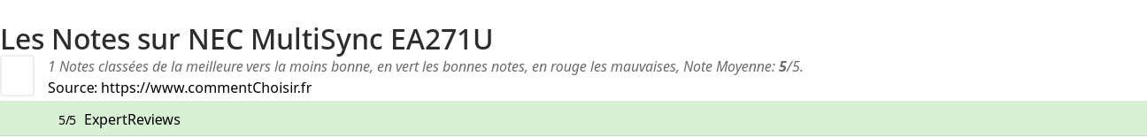 Ratings NEC MultiSync EA271U