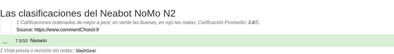 Ratings Neabot NoMo N2