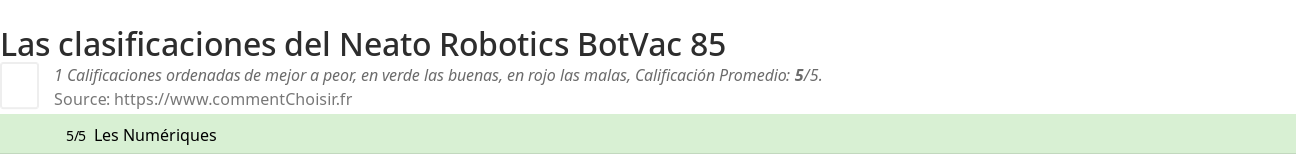 Ratings Neato Robotics BotVac 85