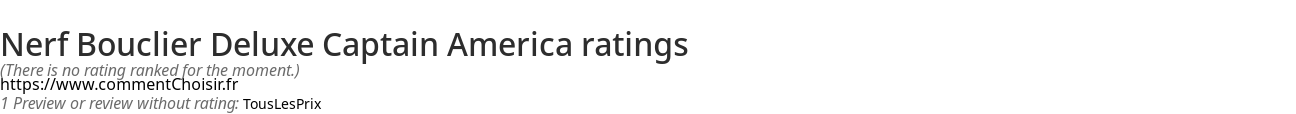 Ratings Nerf Bouclier Deluxe Captain America