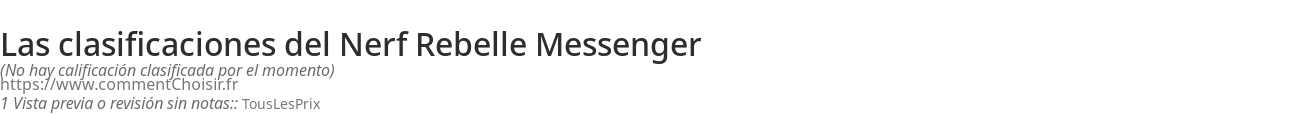 Ratings Nerf Rebelle Messenger