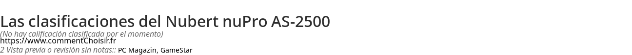 Ratings Nubert nuPro AS-2500