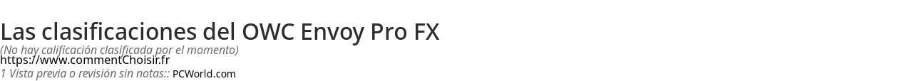 Ratings OWC Envoy Pro FX