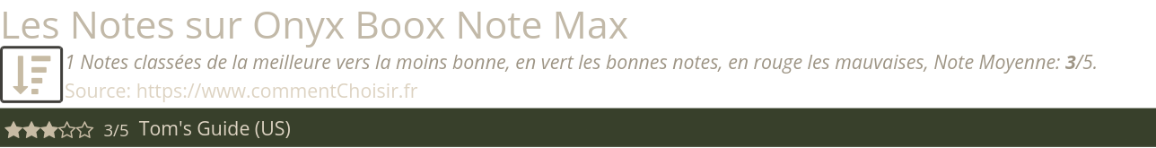 Ratings Onyx Boox Note Max