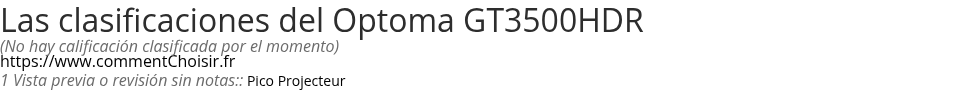 Ratings Optoma GT3500HDR