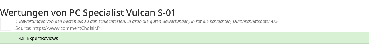 Ratings PC Specialist Vulcan S-01