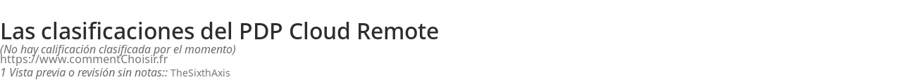 Ratings PDP Cloud Remote