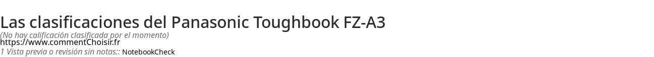 Ratings Panasonic Toughbook FZ-A3