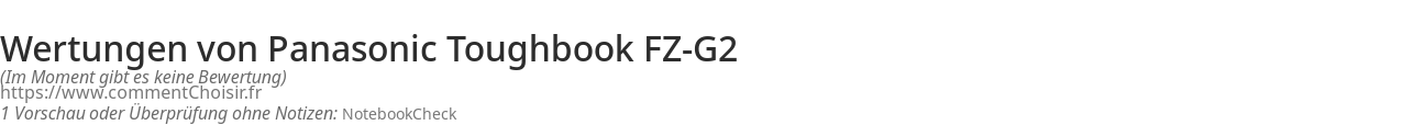 Ratings Panasonic Toughbook FZ-G2
