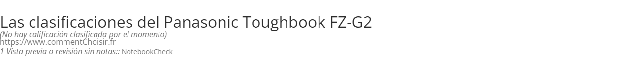 Ratings Panasonic Toughbook FZ-G2