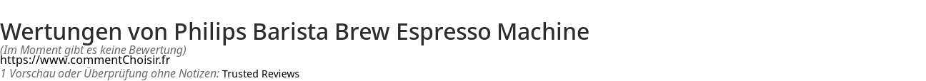 Ratings Philips Barista Brew Espresso Machine