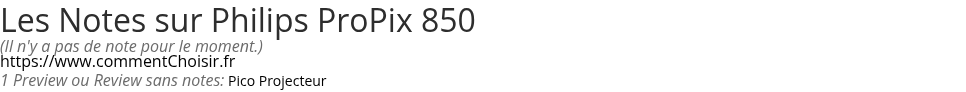 Ratings Philips ProPix 850