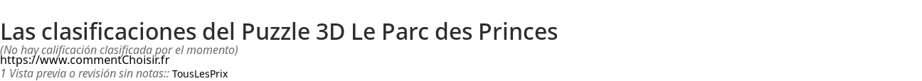 Ratings Puzzle 3D Le Parc des Princes