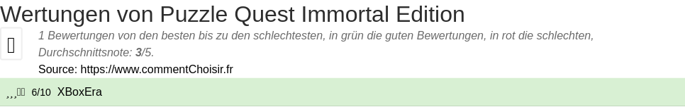 Ratings Puzzle Quest Immortal Edition