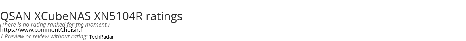 Ratings QSAN XCubeNAS XN5104R