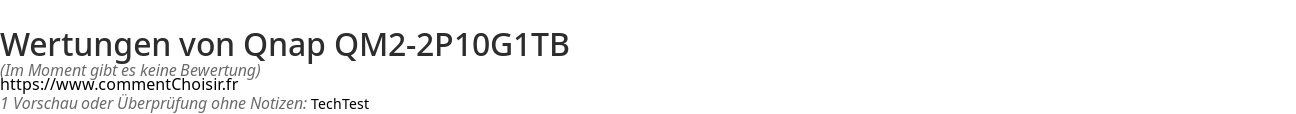 Ratings Qnap QM2-2P10G1TB