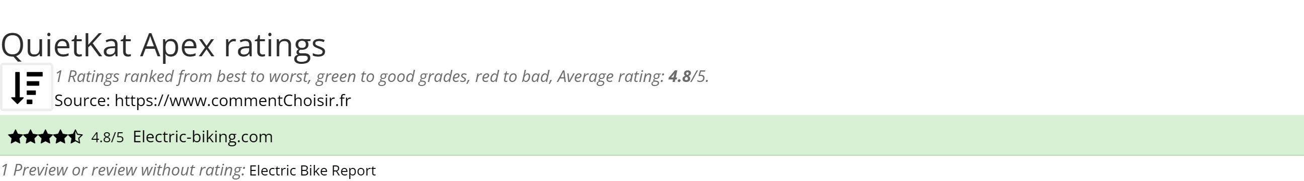 Ratings QuietKat Apex