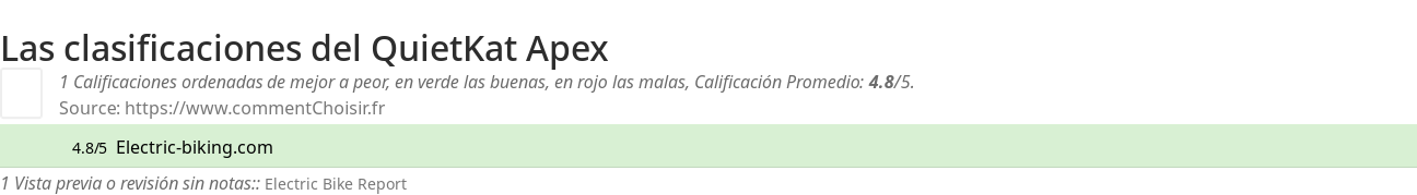 Ratings QuietKat Apex