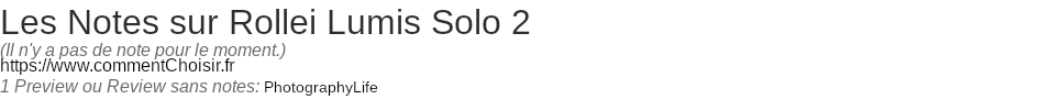 Ratings Rollei Lumis Solo 2