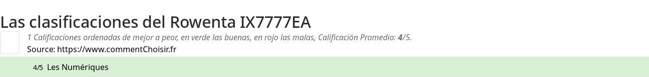 Ratings Rowenta IX7777EA