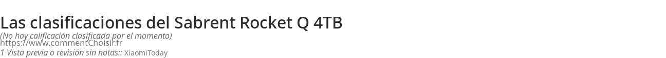 Ratings Sabrent Rocket Q 4TB