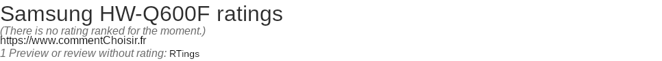 Ratings Samsung HW-Q600F