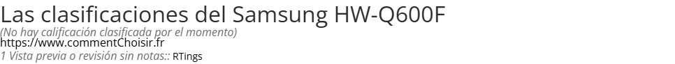 Ratings Samsung HW-Q600F