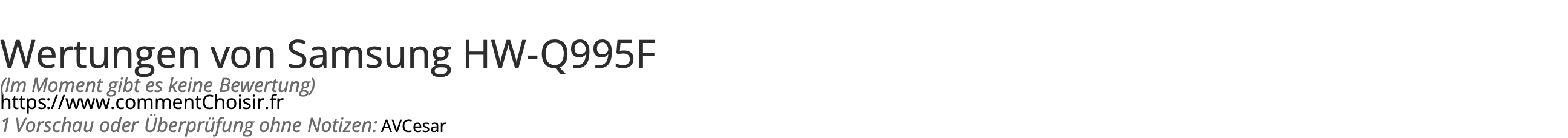 Ratings Samsung HW-Q995F