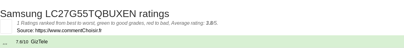 Ratings Samsung LC27G55TQBUXEN