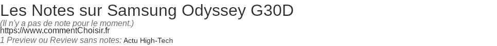 Ratings Samsung Odyssey G30D