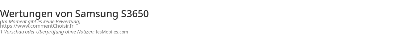 Ratings Samsung S3650