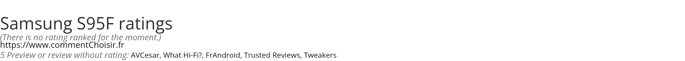 Ratings Samsung S95F