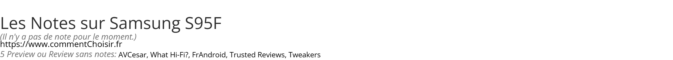 Ratings Samsung S95F