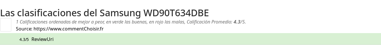 Ratings Samsung WD90T634DBE