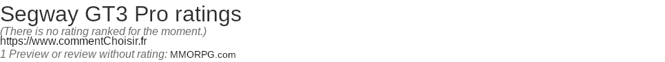 Ratings Segway GT3 Pro