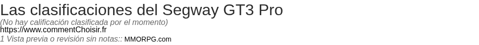 Ratings Segway GT3 Pro
