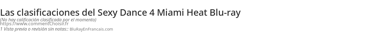 Ratings Sexy Dance 4 Miami Heat Blu-ray