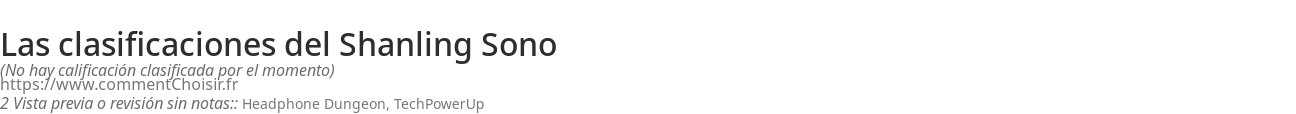 Ratings Shanling Sono