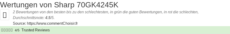 Ratings Sharp 70GK4245K